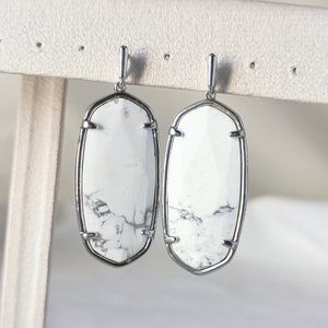 Kendra Scott Faceted Elle Silver Earrings Howlite